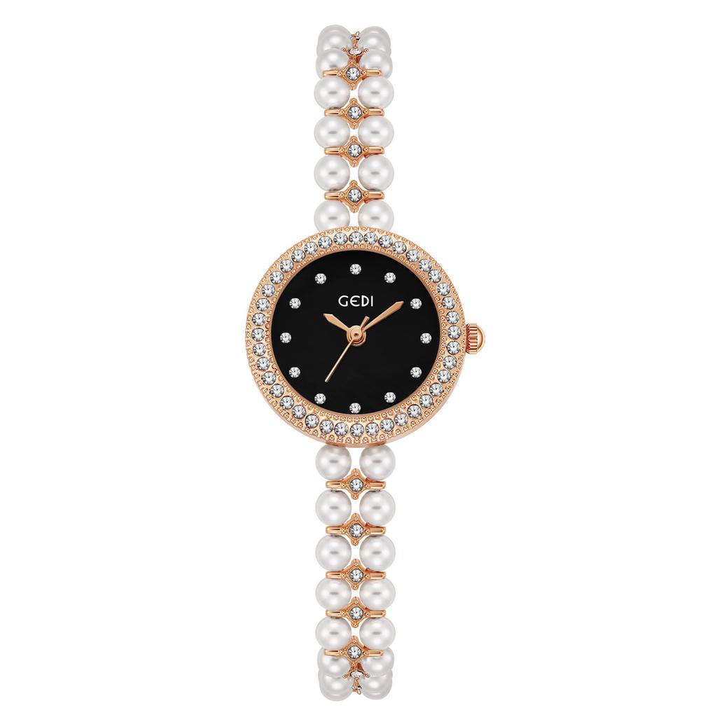 Light Luxury Diamond-Encrusted Fritillary Women'S Watch Niche Chinese High-End Bead Strap Watch Women'S Bracelet Quartz Watch