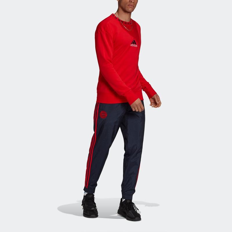 adidas Толстовка с логотипом FC Bayern Icon Crew, мужская спортивная одежда, красная GR0674