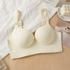 Women's Solid Color Seamless Letter Underwear Large Chest Small Adjustment Push Up Bra