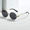 Vintage Rimless Round Metal Sunglasses Women Men Fashion Luxury Brand Designer Sun Glasses Leisure Travel Lady Man Eyewear Uv400