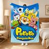 Pororo the Little Penguin Cartoon Throw 240g flannel blanket, suitable for sofas, beds, offices,  exquisite gift blankets