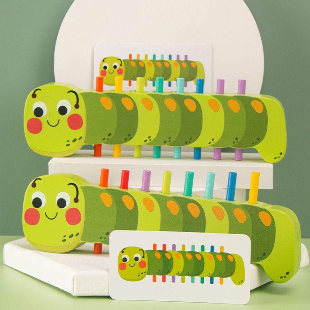 Деревянная сортировочная игрушка в форме гусеницы, красочная образовательная игрушка в форме гусеницы, подарки на день рождения