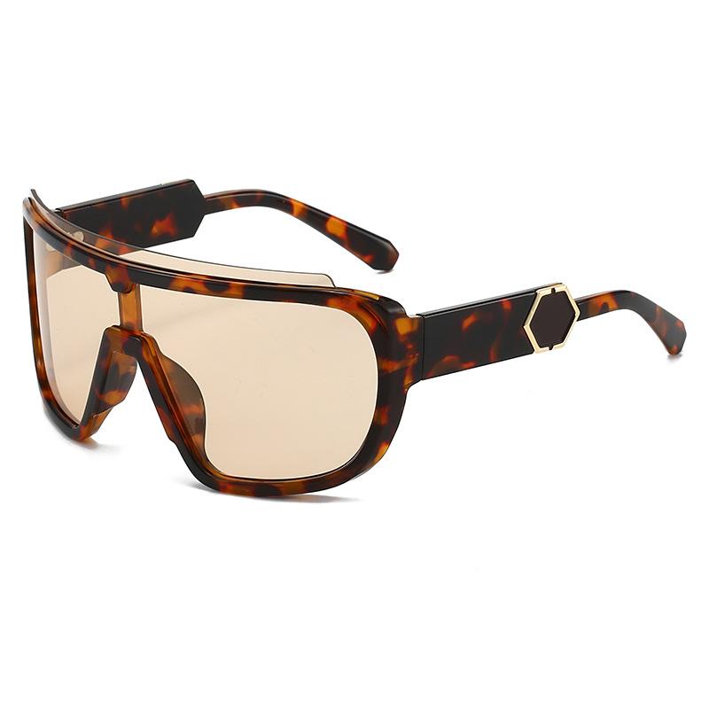 Модные цельные солнцезащитные очки с большой оправой, трендовые спортивные очки для велоспорта, очки для защиты глаз для уличной съемки