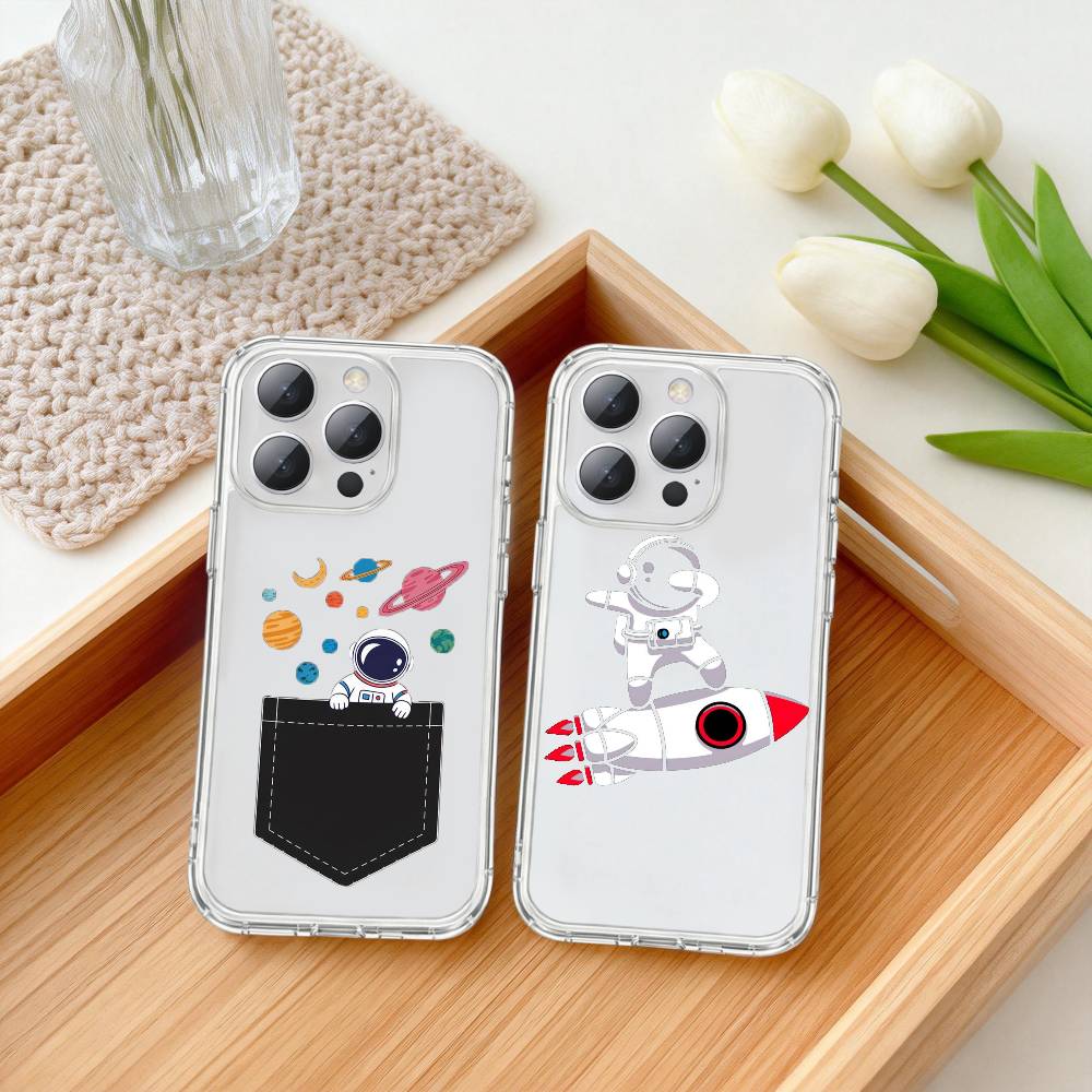 A-Абстрактный астронавт M-Чехол для мобильного телефона для iPhone17p 16 15 14 13 12 11 Mini Pro Max Plus Прозрачная крышка