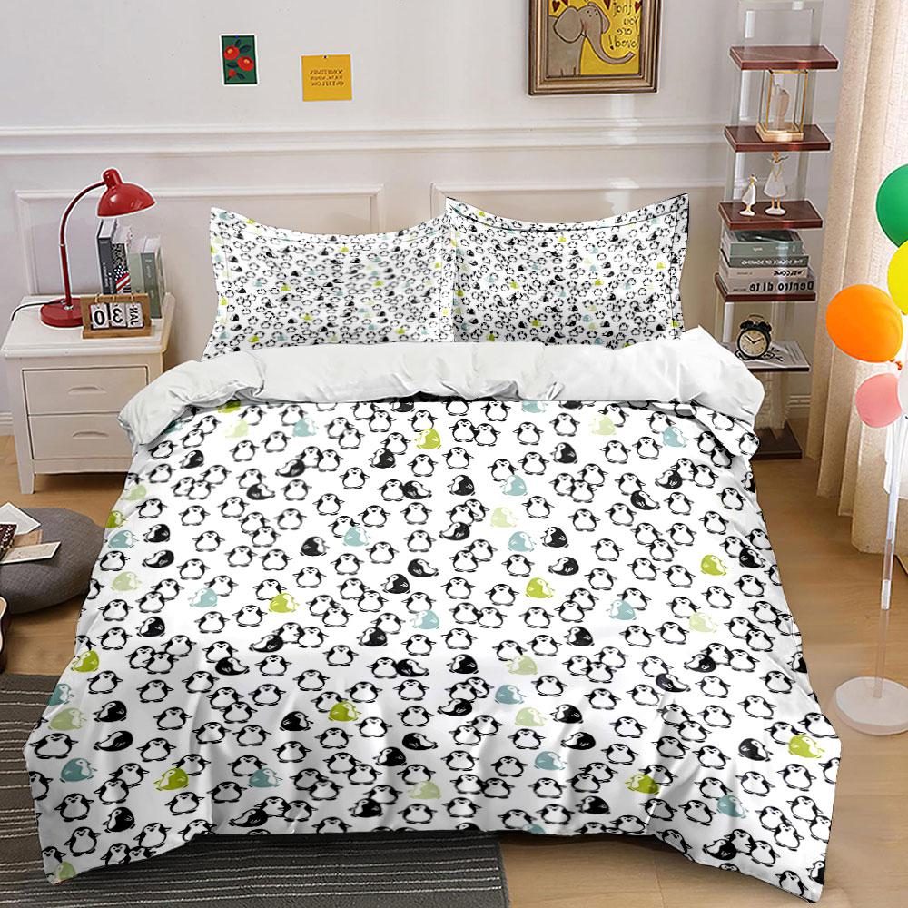Charming penguin parade Bedding sets Duvet covers Pillowcases(1* Duvet Cover 2* Pillowcases without duvet insert)
