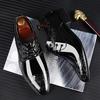 New Glossy Men's Business Dress Leather Shoes Fashion Casual Shoes Men's Large Size Lace-up Wedding Shoes