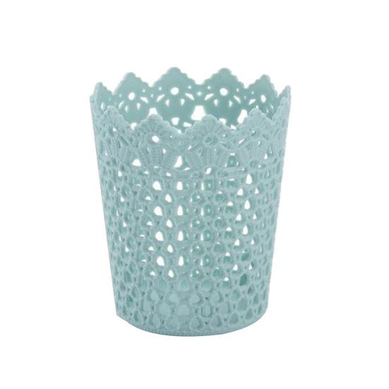 Plastic Hollow Flower Cylinder Pen Pencil Brush Holder Storage Desktop Organizer