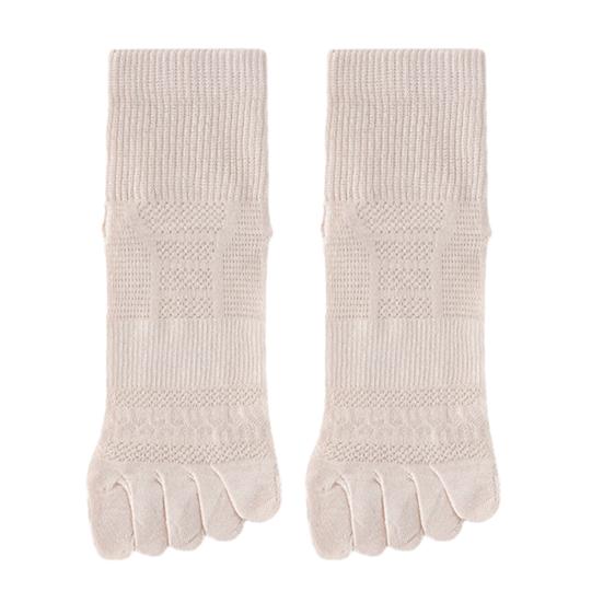 1 пара женских носков с пятью пальцами, ультратонкие, дышащие, влагоотводящие, средней длины, повседневные, однотонные, для спортзала, для фитнеса