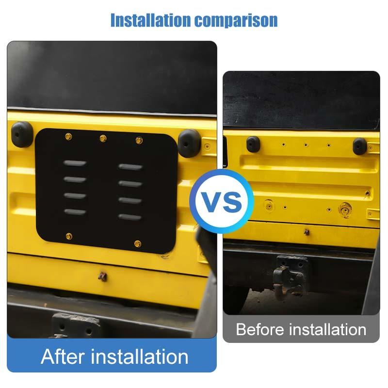 Spare Tire Carrier Filler Plate Tailgate Plug Vent Plate Cover For Jeep Wrangler TJ 1997-2006 Exterior Accessories