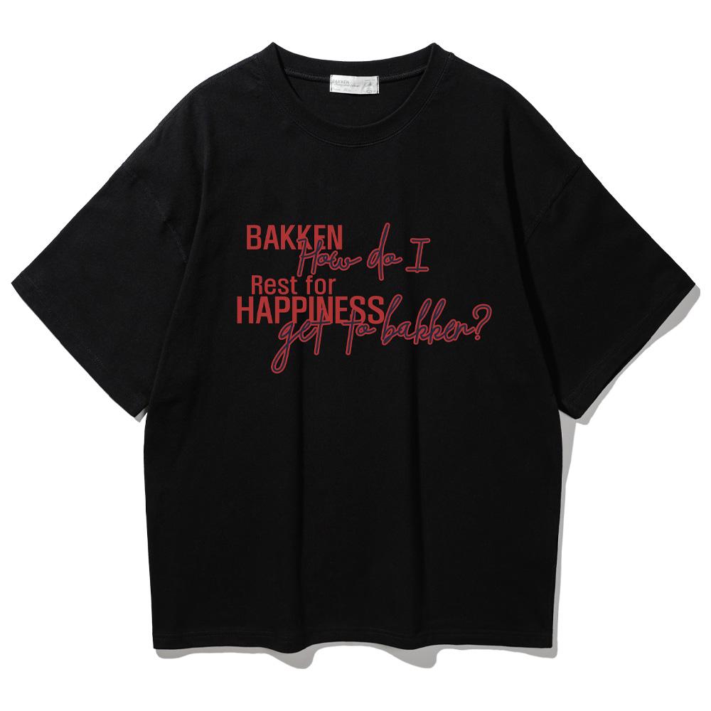 BAKKEN Счастливая футболка с коротким рукавом Bk3987_Черный