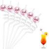 6Pcs/set Discos Decorative Straws Plastic Cocktail Straws Glitter Mirror Discos Balls Drinking Decor for Discos Party