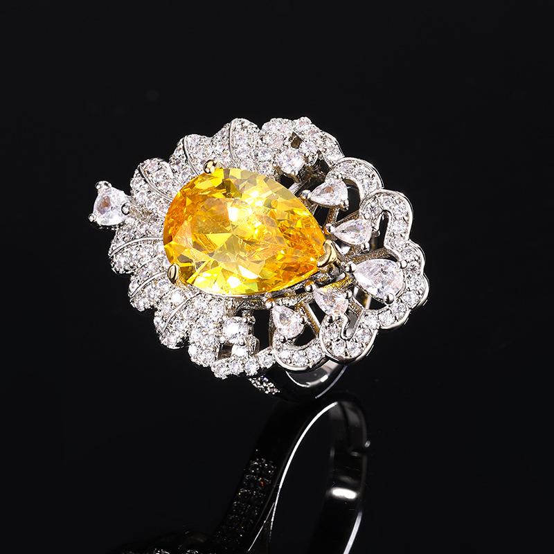 Кольцо с цветным драгоценным камнем, женское, в стиле ретро, сверкающее, с бриллиантами, женское, кольцо на указательный палец, изумрудное кольцо