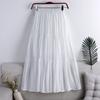 MOJTA Mid Skirt Spring Summer Women's Elastic High Waist Skirt A-line Skirt