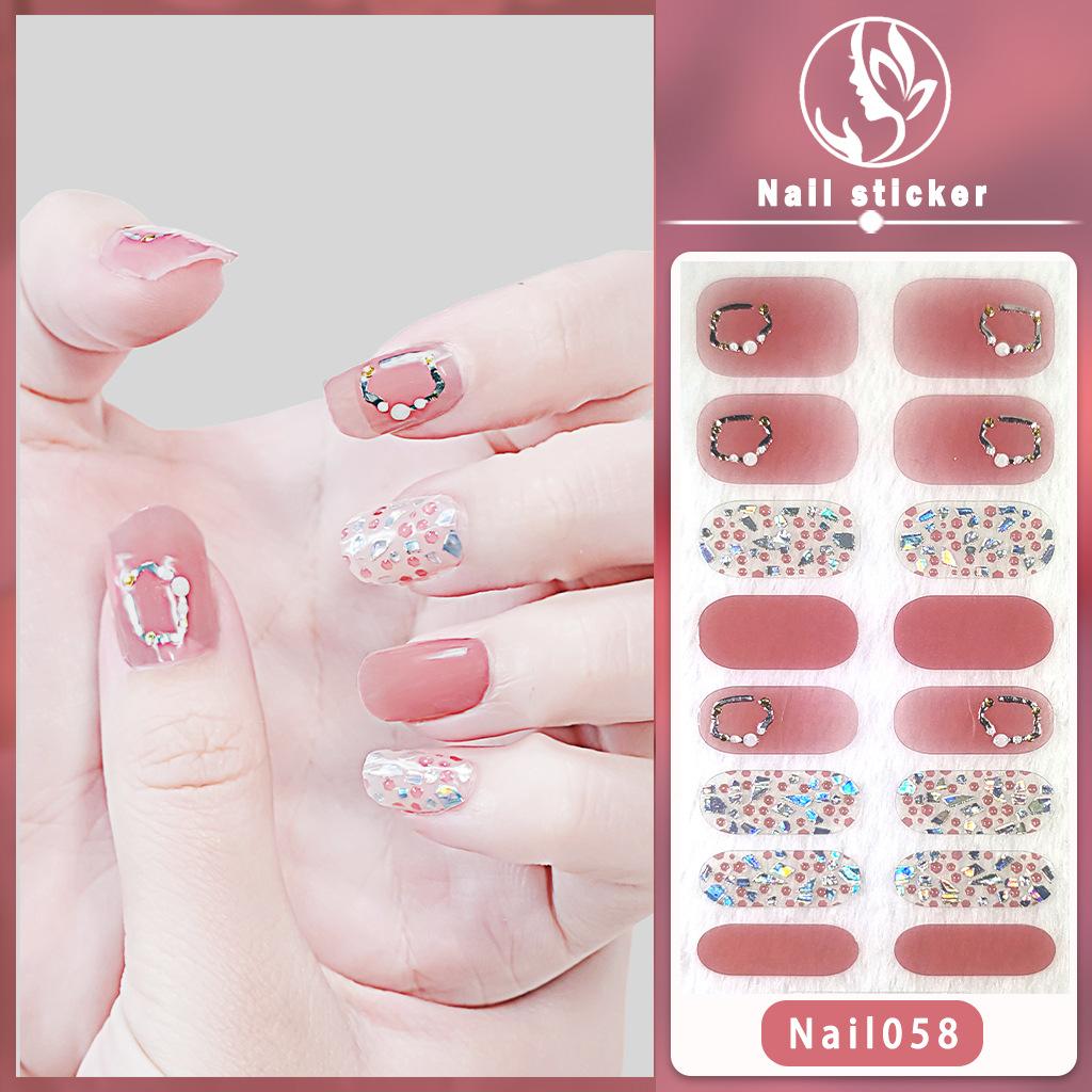 Nail16 3D New Gel Nail Wraps, Elegant Mature Style Waterproof Long Lasting Nail Stickers, No Top Coat Required