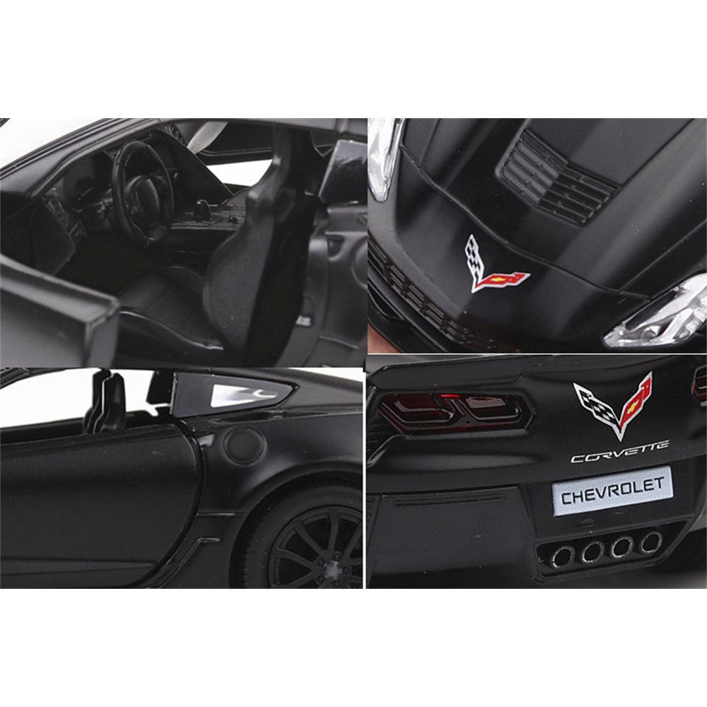1:36-масштабная модель Chevrolet Corvette C7 из сплава, литая под давлением, суперспортивная модель автомобиля, имитация металлического кузова автомобиля с откатом, детские игрушки