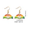Colorful Alloy Rainbow Flag Love Earrings