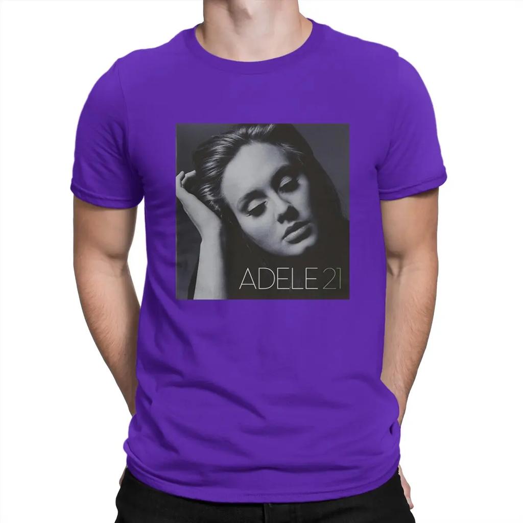 21 Album T-Shirts Men A-Adele Singer Funny Pure Cotton Tees Round Collar Short Sleeve T Shirts Gift Idea Clothes