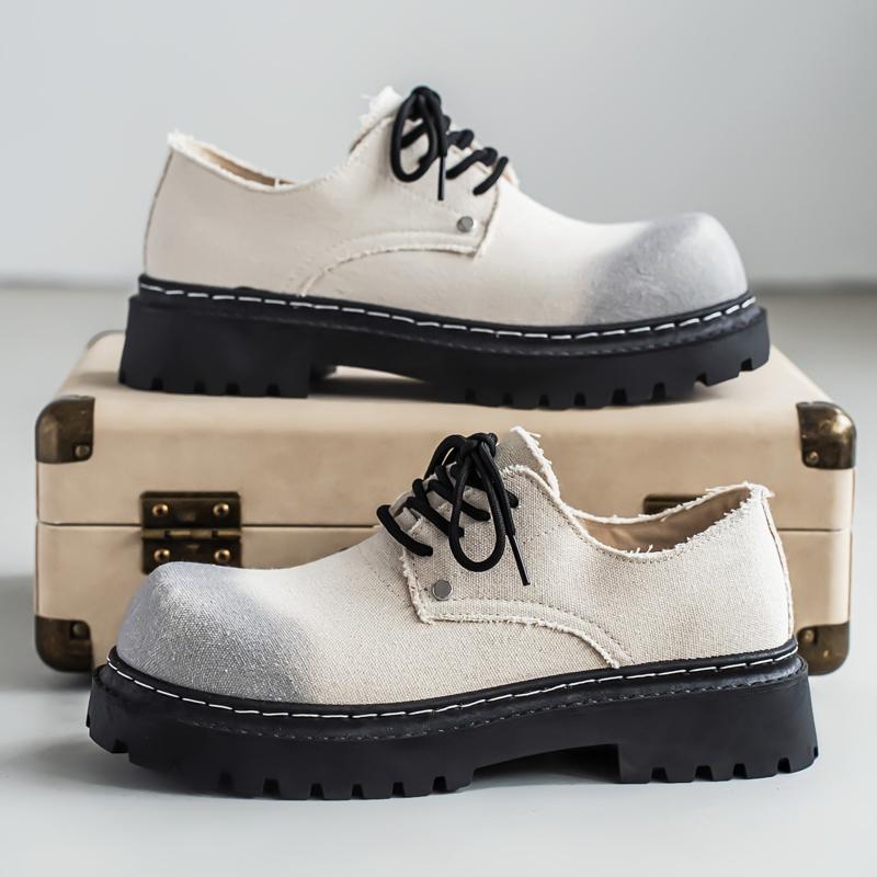 Мужские британские ретро туфли дерби с широким круглым носком, уличные деловые туфли на платформе, мужские туфли на массивной подошве, повседневные кожаные туфли, zapatos hombre