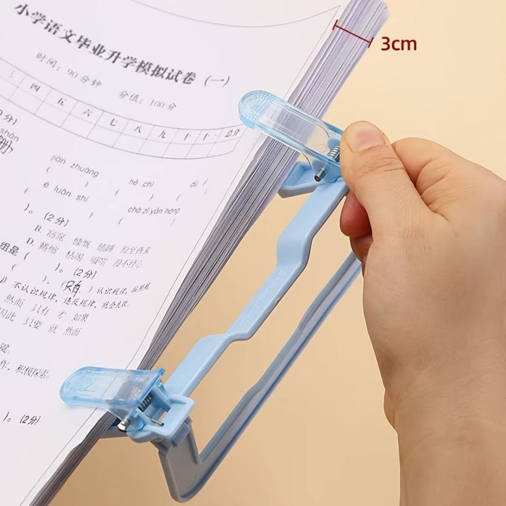 Stationery Dual-Head Clip Non-slip Adjustable Fixed Clip Book Page Holder for Hands-Free Use