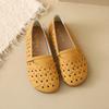 Мода 2025 Лето Новые Перфорированные Туфли с Мягкой Подошвой, Повседневные и Дышащие Плоские Одинарные Туфли для Мамы