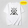 Minimalist Scissors Wine Glass Printed Short Sleeve Tshirt Line Pattern Unisex Casual Top