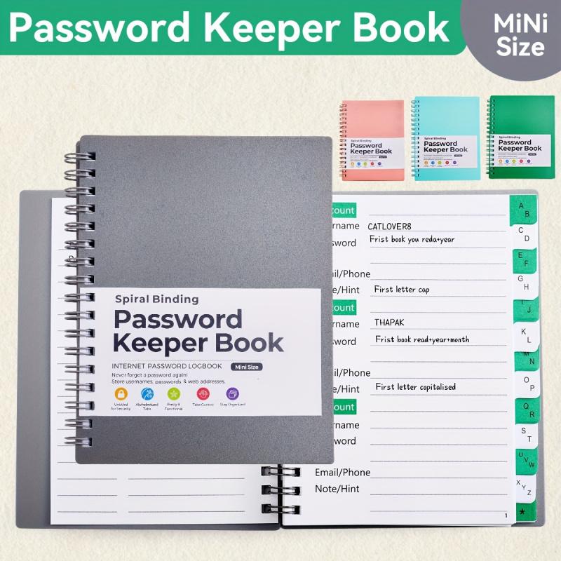 1 Password Storage Book, Letter Password Log and Organizer, Mini Size Personalized Password Log