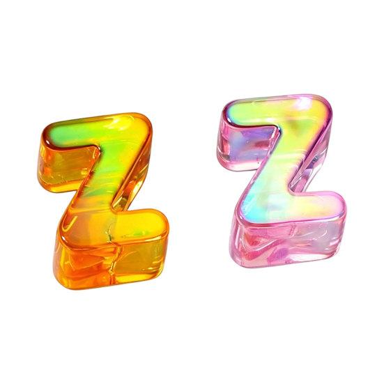 2Pcs Large Letter Beads for DIY Jewelry Making, Large Holes Acrylic Letter Beads for Bracelets Necklaces Keychains