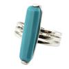 Silver 'Boho' Silver Turquoise (rhodium) Ring - 22x5 Mm