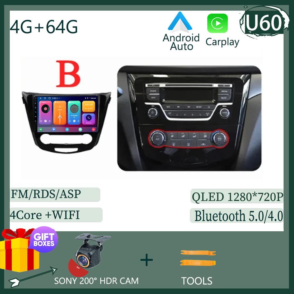 Android 14 AI Voice Wireless CarPlay Android Auto Radio для Nissan Qashqai J11 Nissan X trail T32 2014 - 2017 4G Car Multimedia