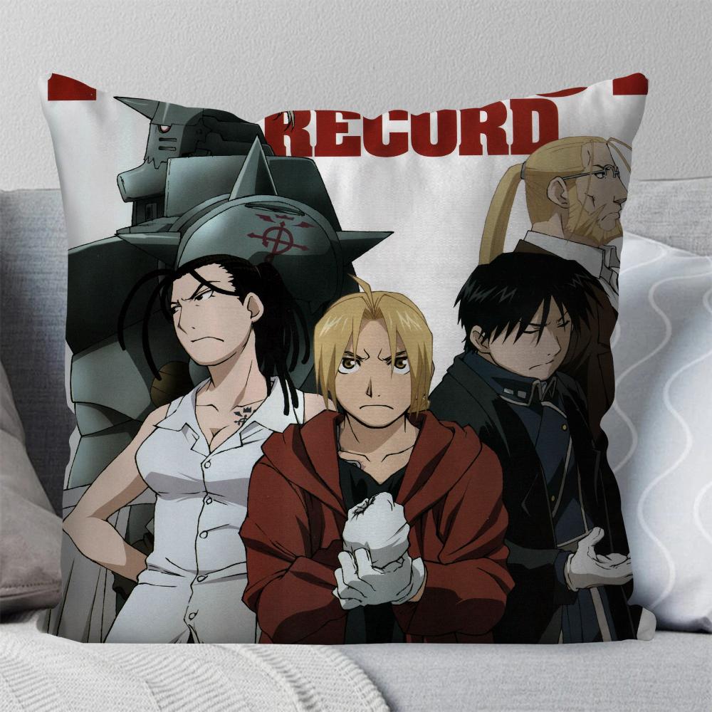 Anime Fullmetal Alchemist Brotherhood Pillow Case Square Pillow Bedroom Sofa LeisureComfortCar Living Room Home Decoration 40X40