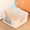 Open Top Pet Litter Tray Anti Splashing Cat Bedpan Cat Litter Box with High Side Kitty Litter Pan for Kitten Small Medium Cats
