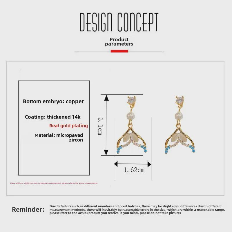 Серьги «рыбий хвост» с французским цирконием и жемчугом — шикарные минималистичные серебряные украшения с эксклюзивным дизайном