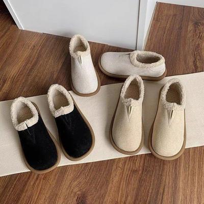 Женские туфли Doudou на мягкой подошве, зима 2025, новые, нескользящие, теплые флисовые лоферы, на плоской подошве, утолщенные хлопковые туфли