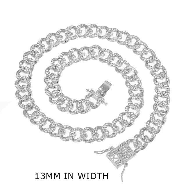 Iced Out кубинское звено-цепочка золотого цвета со стразами мужское ожерелье блестящее рэперское ожерелье для мужчин хип-хоп corrente masculina