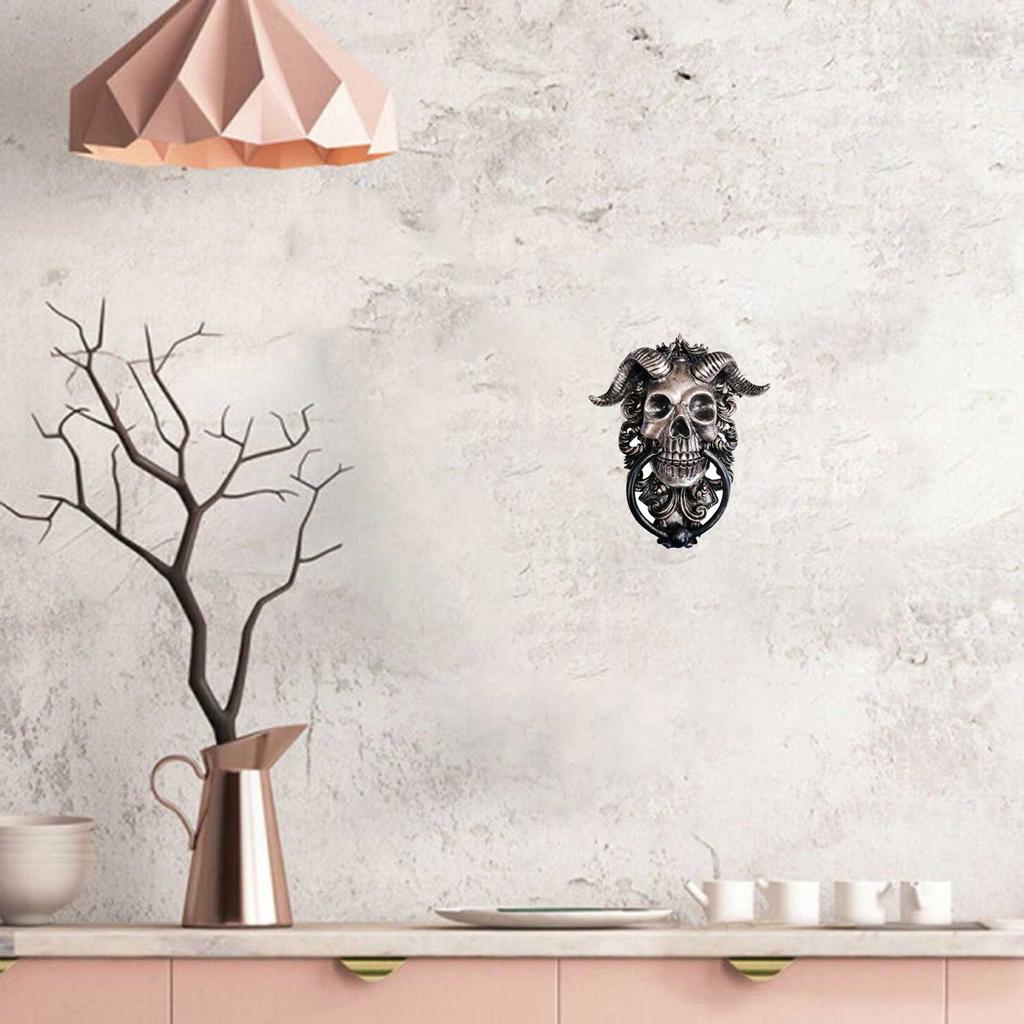 Horned-God  Hanging Door Knocker Heavy Duty Gothic Doorknocker Wall Decor