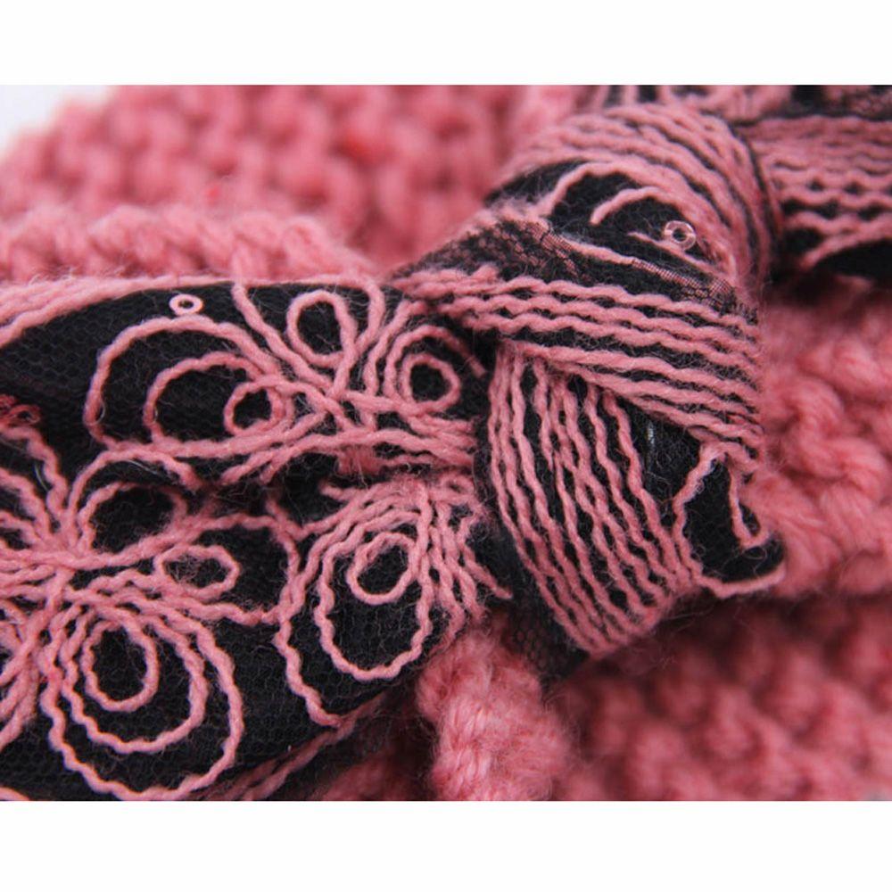 Богемская Женская Девичья Цветочная Повязка на Голову с Бантом и Ушками Кролика Тюрбан Вязаная Крючком Повязка на Волосы