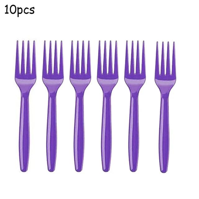 Cicimini Solid Color Tableware Knives Forks And Spoons Red Pink Purple  Black Green Yellow Wedding Birthday Disposable Tableware