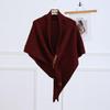 Korean Style Versatile Wool Blend Sequin Knit Shawl - Shiny Triangle Scarf for Women
