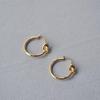 Celi Minimalist French Handmade Gold-Plated Brass Knotted Hoop Earrings for Women
