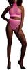 Neon Pink Bustier and Fishnet Panty Set - Ouch! Glow - Bodysuits and Harnesses