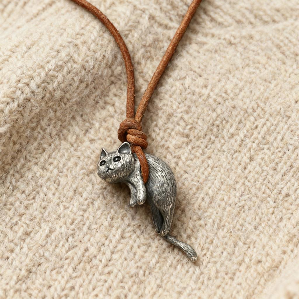 Милые металлические 3D-кулоны в виде кошек для женщин и мужчин, модные простые плетеные цепочки, украшения для пар и друзей, подарки.