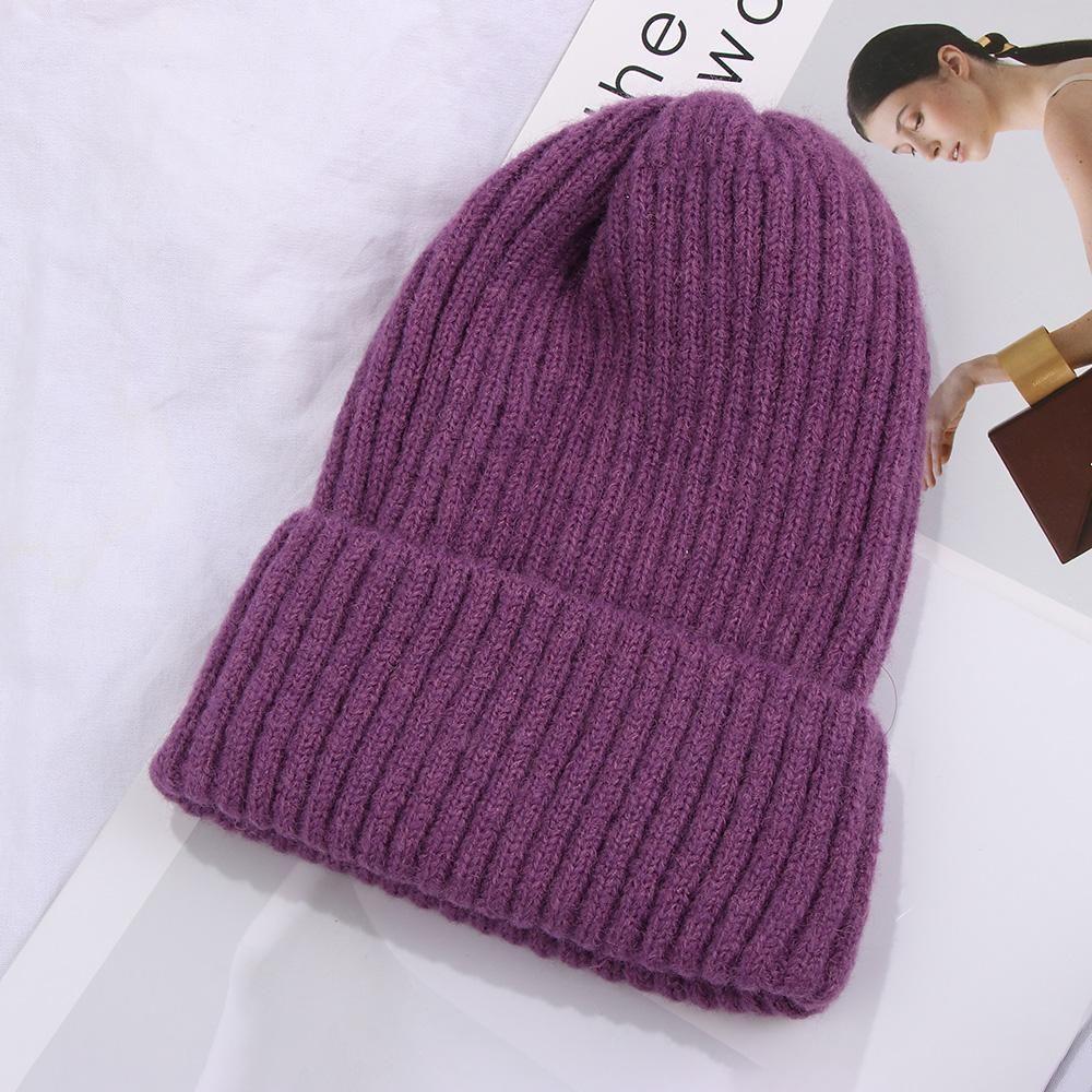 New Fashion Casual Hat Soft Hedging Cap Slouchy Bonnet Ski Hat Wool Knit Beanies