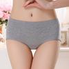 Women's Seamless Cotton Panties - Mid-Waist Solid Color Briefs for Autumn and Winter