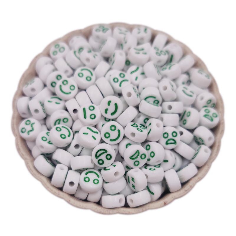 50 шт., эмодзи, смайлик, улыбающееся и плачущее лицо, свободные акриловые бусины овальной формы, разноцветные подвески, аксессуары для изготовления ювелирных изделий своими руками