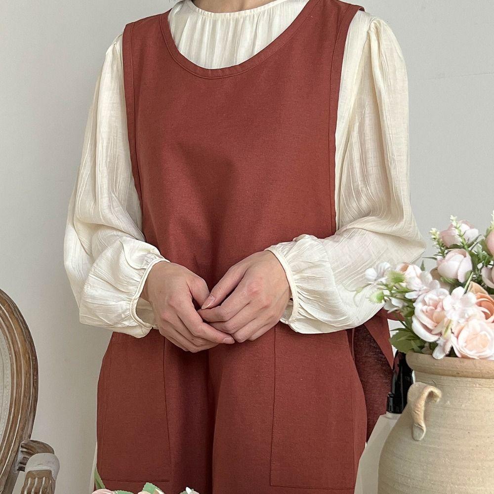 Водонепроницаемый фартук из чистого хлопка, фартук шеф-повара в японском корейском стиле, бытовой кухонный фартук, отель