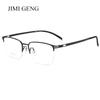 Business Men Ultralight Pure Titanium Glasses Frame For Myopia Reading Prescription Spectacles Half Rim Eyewear