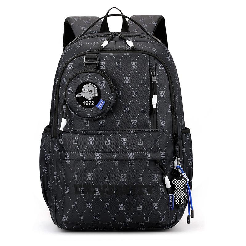 Stylish Spring New Unisex Backpack Casual Travel Bag For Students In Gray Blue Black