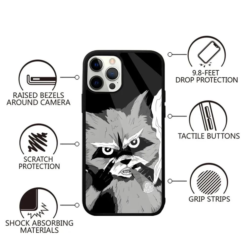 Cute Raccoon Phone Case For iPhone 16,15,14,13,12,11,Plus,Pro,Max,Mini Magsafe Magnetic Wireless Charging