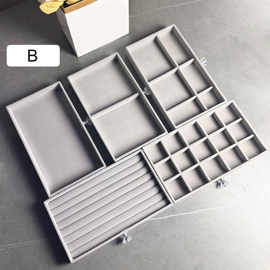 Jewelry Organizer Drawer Storage Box with Velvet Lining Large Capacity Multipurpose Earrings Necklaces Display Box with Handle