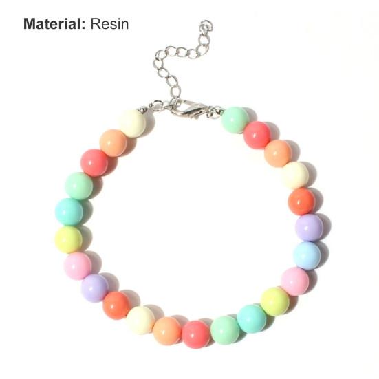 Ошейник для домашних животных ярких цветов, декоративный аксессуар, многоцветное модное ожерелье из искусственного жемчуга для собак, петля